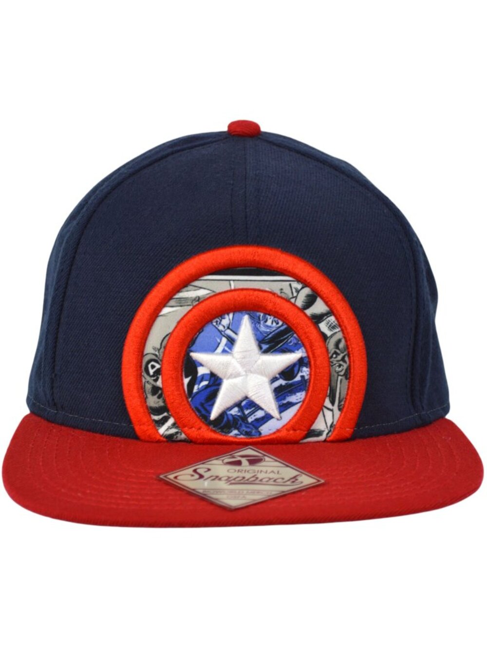 Marvel Comics Snapback Hat Captain America Bioworld Comic Print under Bill OSFA